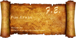 Fux Ervin névjegykártya